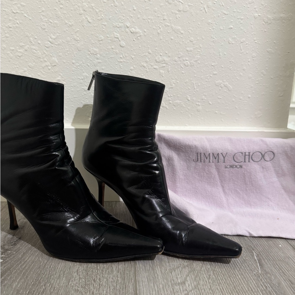 Jimmy Choo Sleek Black Heeled Boots
